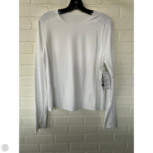 Athletic Top Long Sleeve Crewneck By Avia In White, Size: Xl