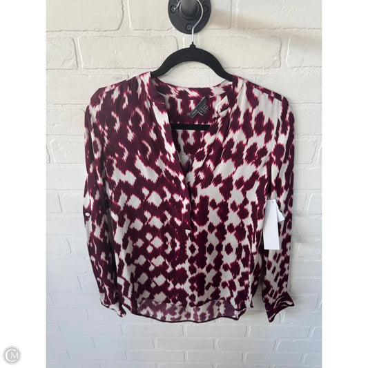 Top Long Sleeve By Vince In Red & White, Size: Xs