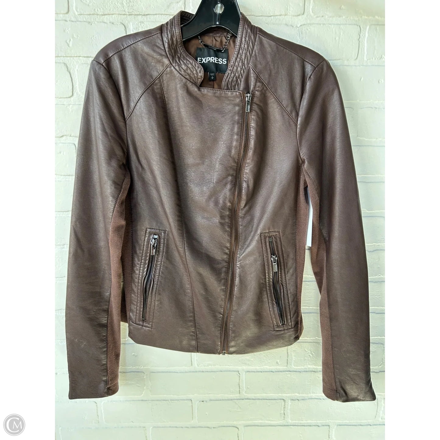 Jacket Moto By Express In Brown, Size: S