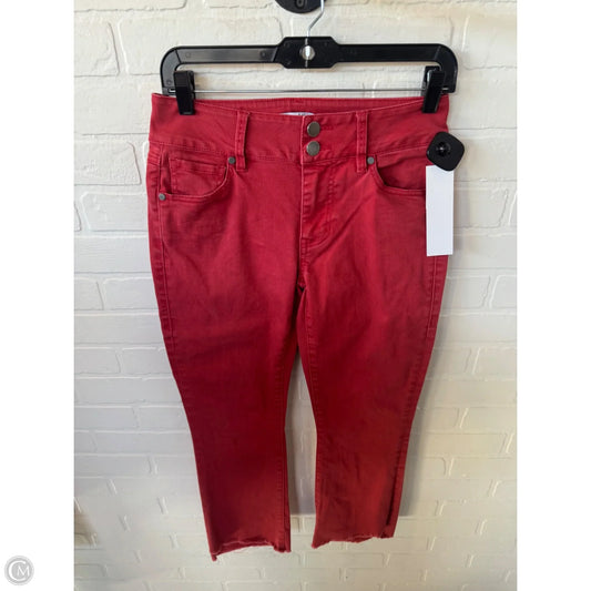 Jeans Cropped By Cabi In Red Denim, Size: 2