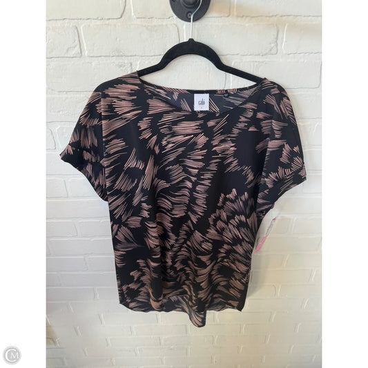Top Short Sleeve By Cabi In Black & Pink, Size: S