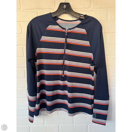 Athletic Top Long Sleeve Crewneck By Carve Designs In Blue & White, Size: M