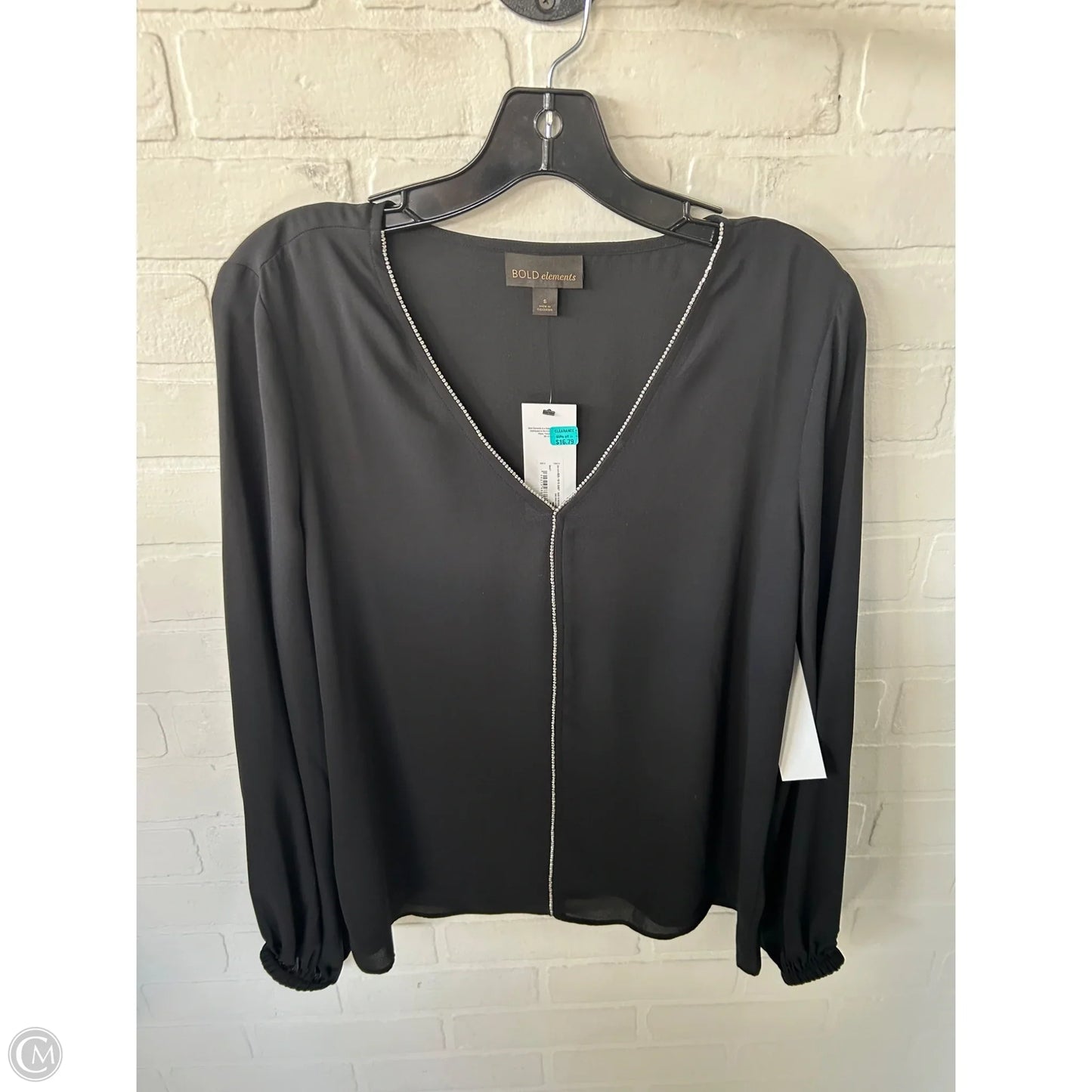 Top Long Sleeve By Bold Elements In Black, Size: S