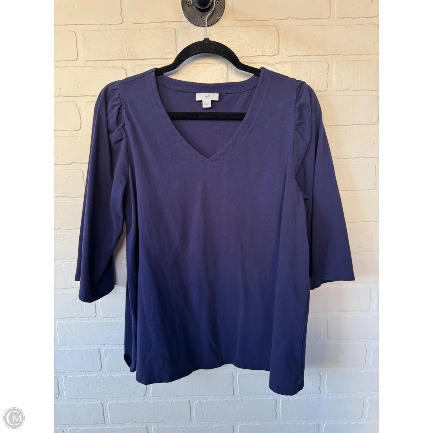 Top 3/4 Sleeve Basic By J. Jill In Blue, Size: S