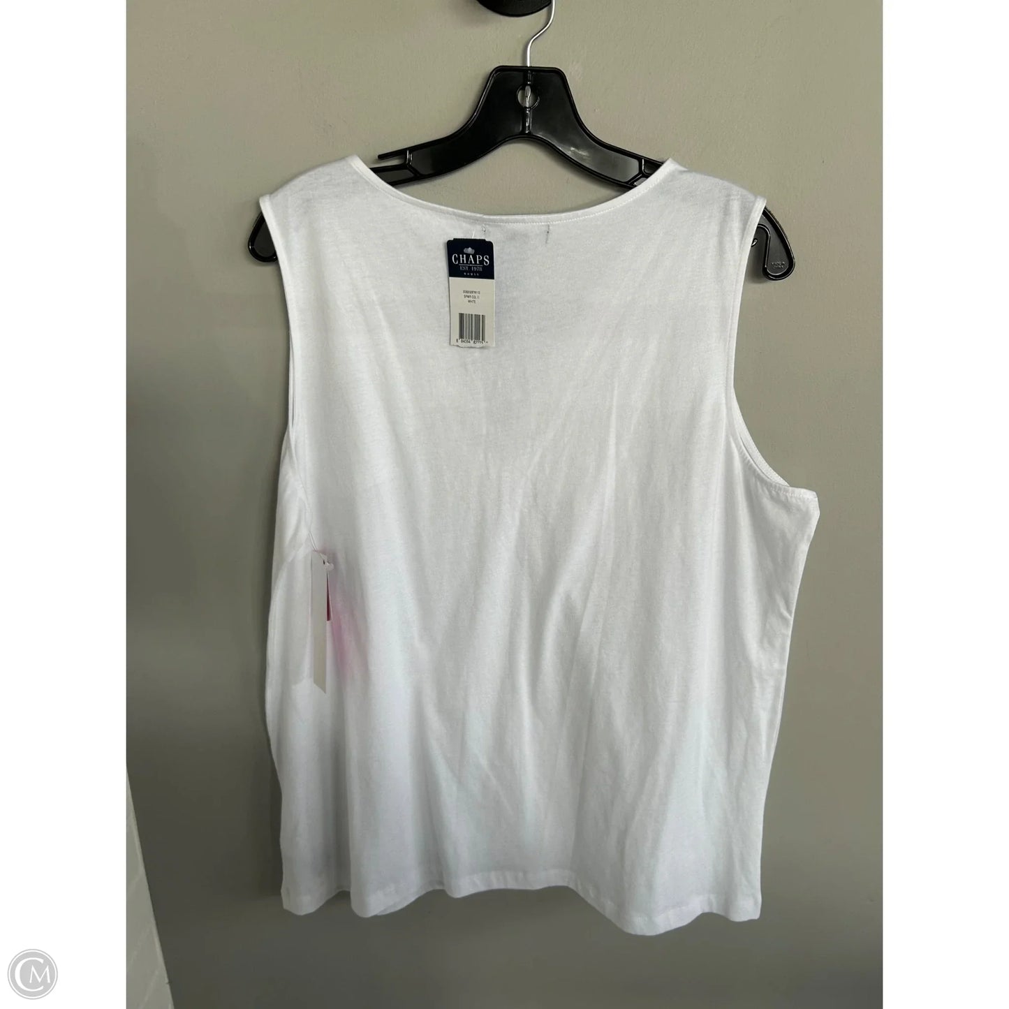 Top Sleeveless By Chaps In White, Size: 2x