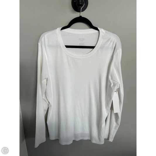 Top Long Sleeve Basic By Merona In White, Size: L
