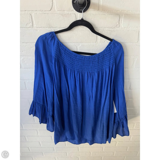 Top Long Sleeve By Zac And Rachel In Blue, Size: 2x