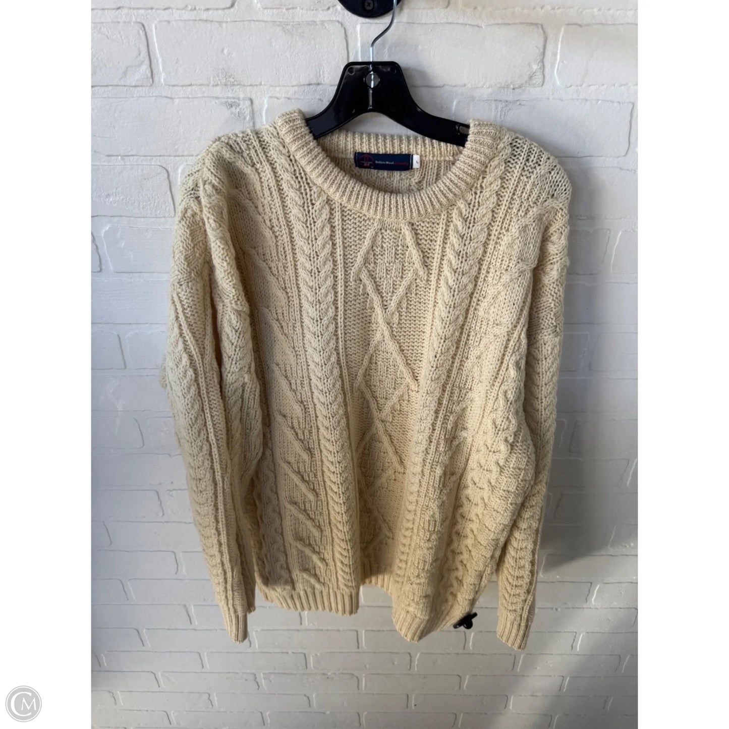 Sweater By Clothes Mentor In Cream, Size: L