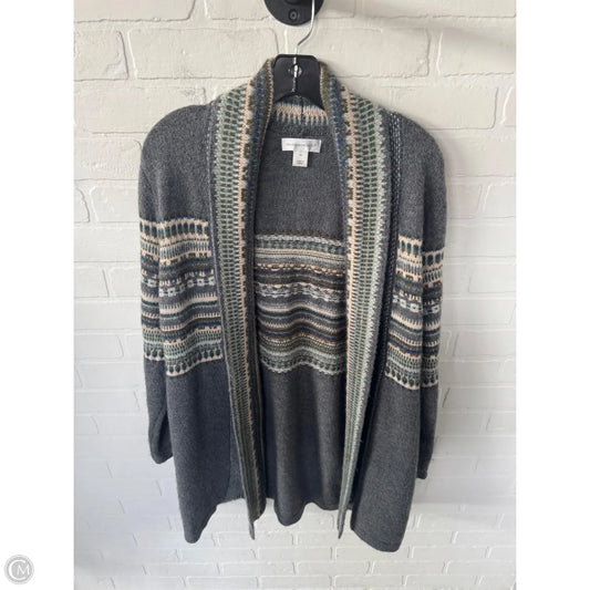 Sweater Cardigan By Christopher And Banks In Grey, Size: M