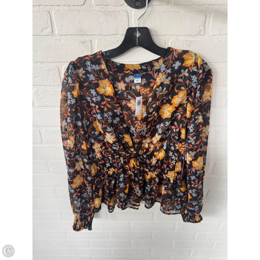 Top Long Sleeve By Old Navy In Black & Yellow, Size: M