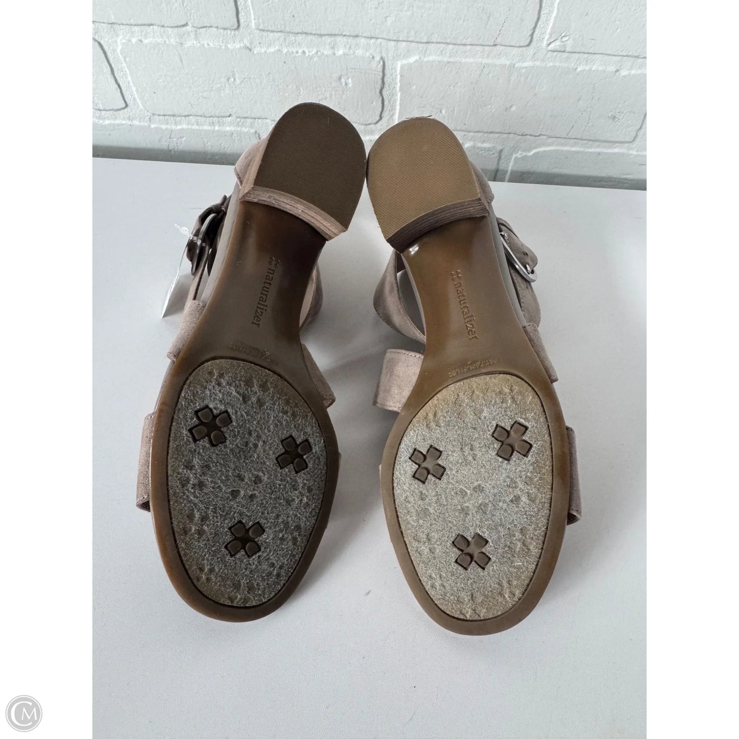 Sandals Heels Block By Naturalizer In Tan, Size: 8.5