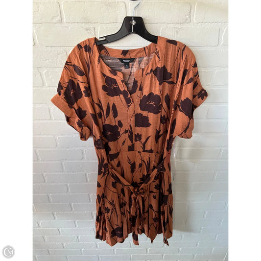 Dress Casual Short By Simply Vera In Brown & Orange, Size: Xl