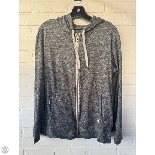 Athletic Top Long Sleeve Hoodie By Vuori In Grey, Size: L