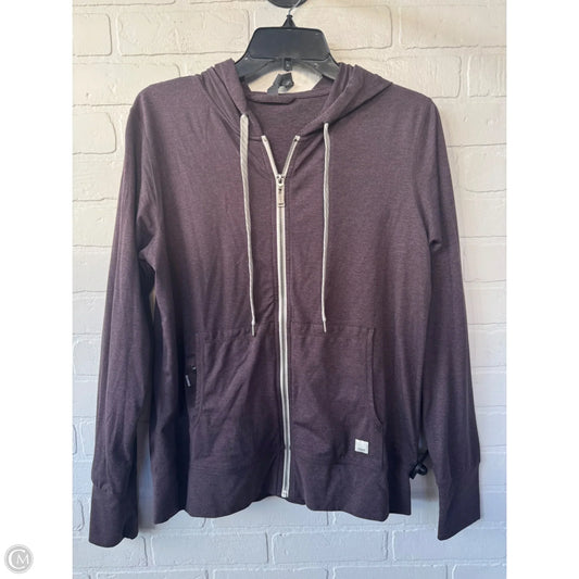 Athletic Top Long Sleeve Hoodie By Vuori In Purple, Size: L
