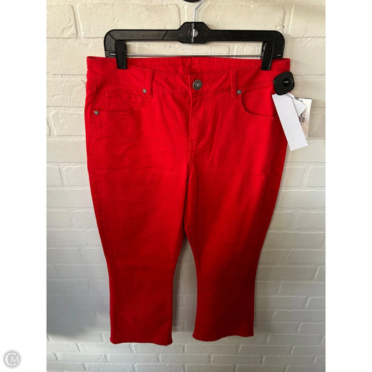 Jeans Flared By Cabi In Red Denim, Size: 8