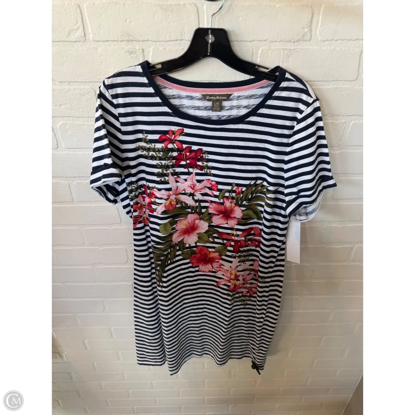 Dress Casual Midi By Tommy Bahama In Blue & White, Size: L