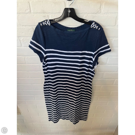 Dress Casual Midi By Lauren By Ralph Lauren In Blue & White, Size: L