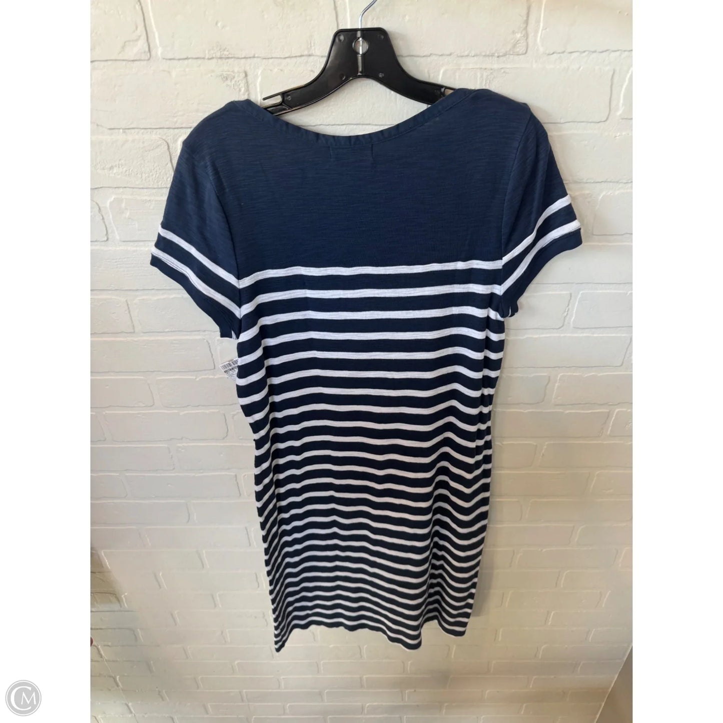 Dress Casual Midi By Lauren By Ralph Lauren In Blue & White, Size: L