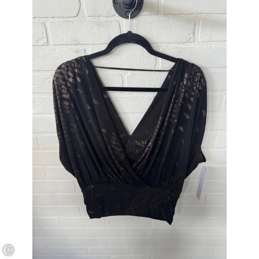 Top Short Sleeve By White House Black Market In Black & Gold, Size: M