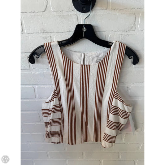 Top Sleeveless By Loft In Brown & Cream, Size: Xl