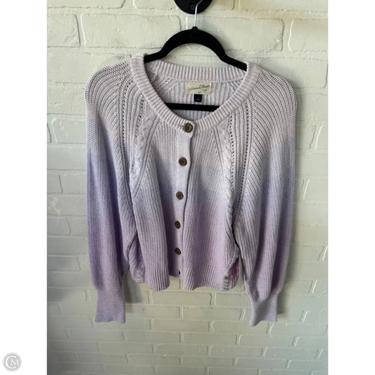 Sweater Cardigan By Universal Thread In Purple, Size: L