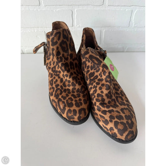 Boots Ankle Heels By So In Brown & Tan, Size: 7.5