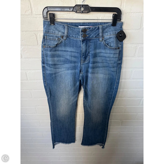 Jeans Cropped By Cabi In Blue Denim, Size: 4