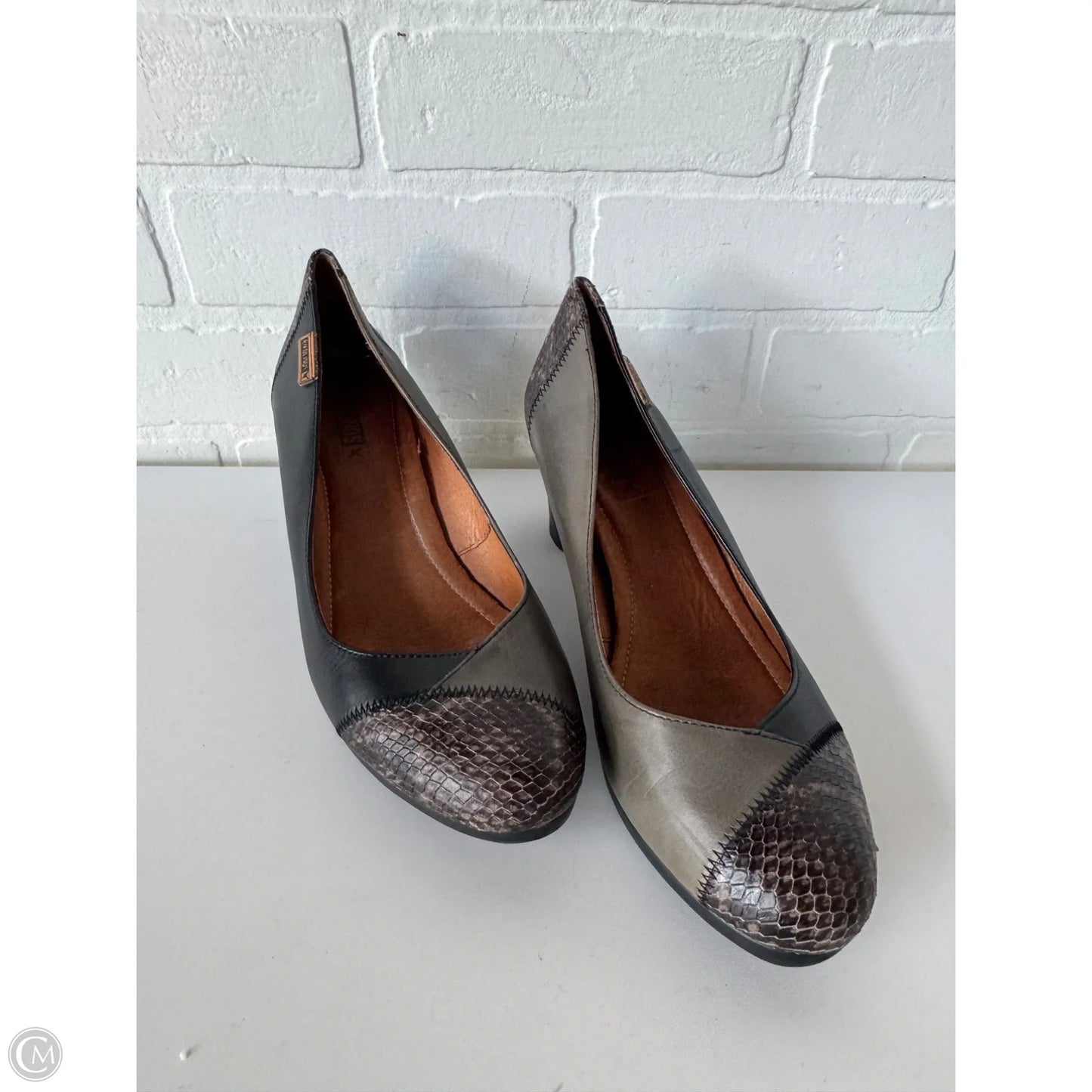 Shoes Heels Block By Pikolinos In Black & Grey, Size: 9.5