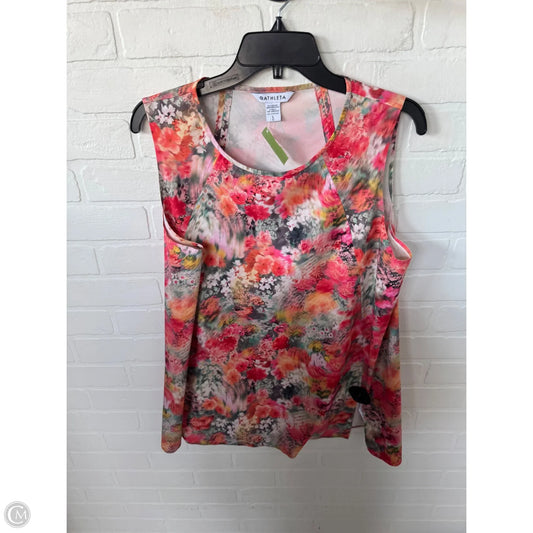 Top Sleeveless By Athleta In Orange & Pink, Size: L