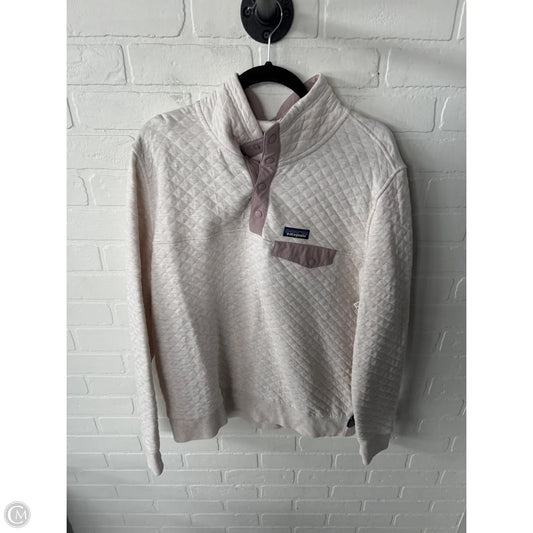 Sweatshirt Collar By Patagonia In Cream & Pink, Size: L