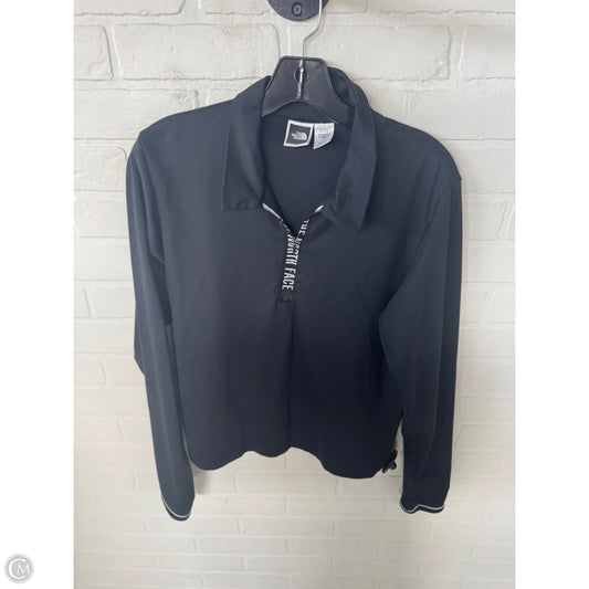 Athletic Top Long Sleeve Collar By The North Face In Black, Size: L