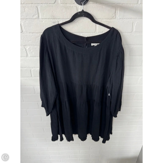 Tunic 3/4 Sleeve By Umgee In Black, Size: 1x