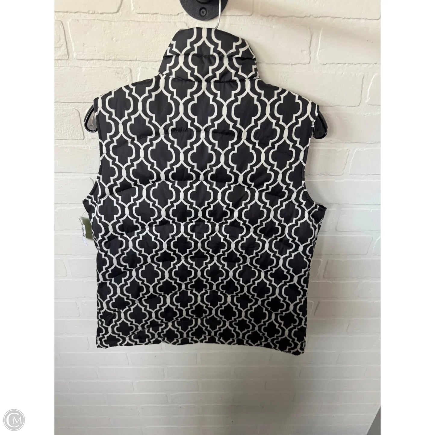 Vest Puffer & Quilted By Lands End In Black & White, Size: S