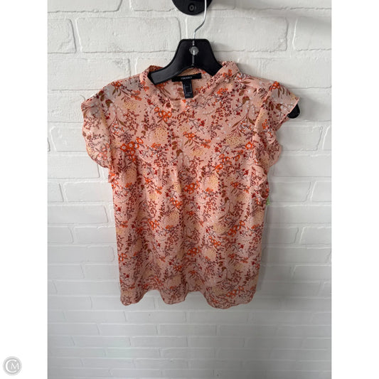 Top Short Sleeve By Forever 21 In Orange, Size: S