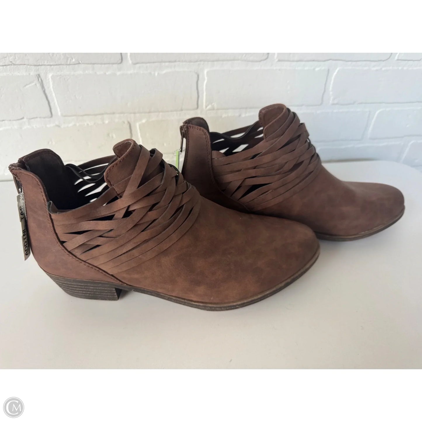 Boots Ankle Flats By So In Brown, Size: 10