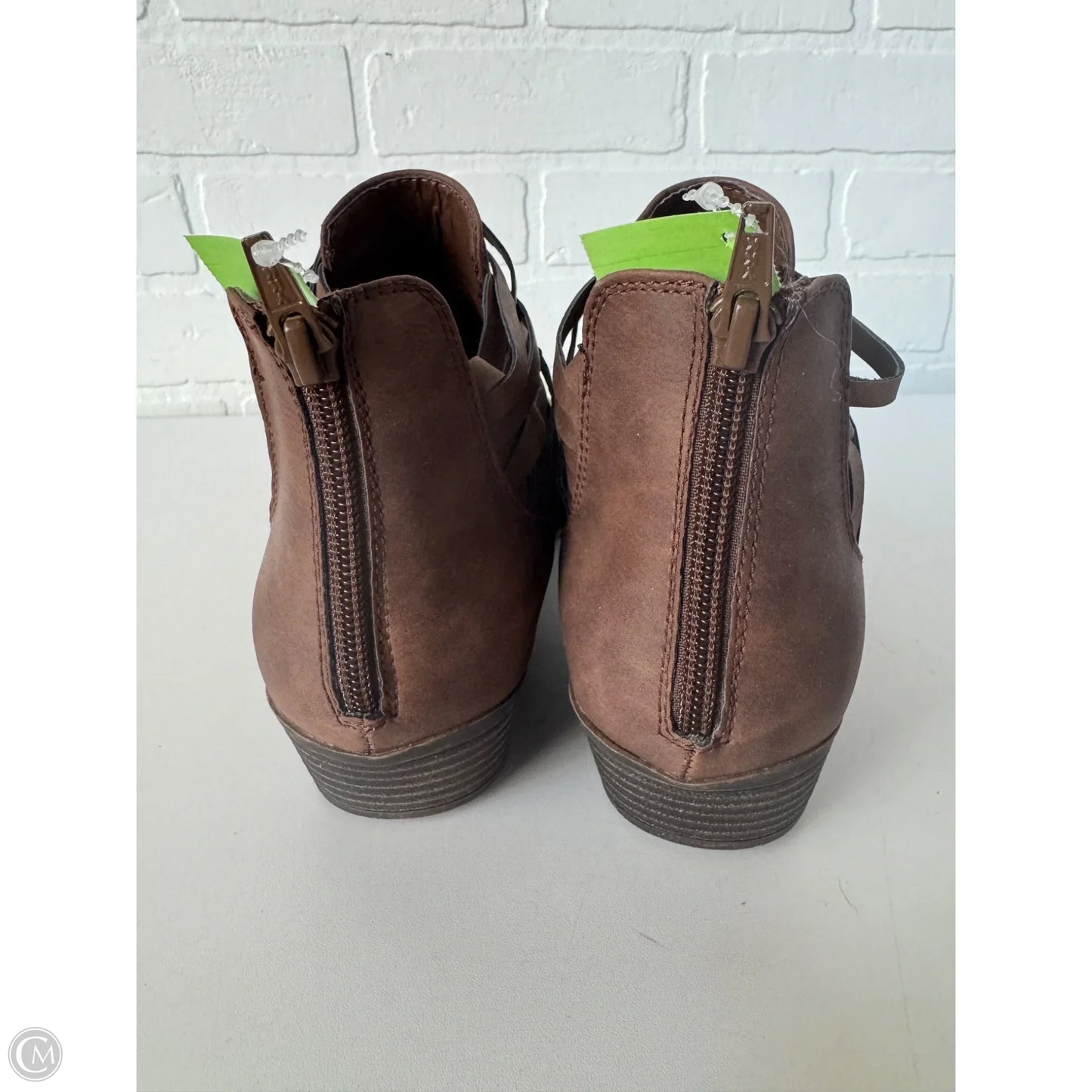 Boots Ankle Flats By So In Brown, Size: 10