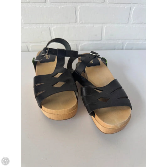 Sandals Heels Wedge By Swedish Hasbeens In Black, Size: 7
