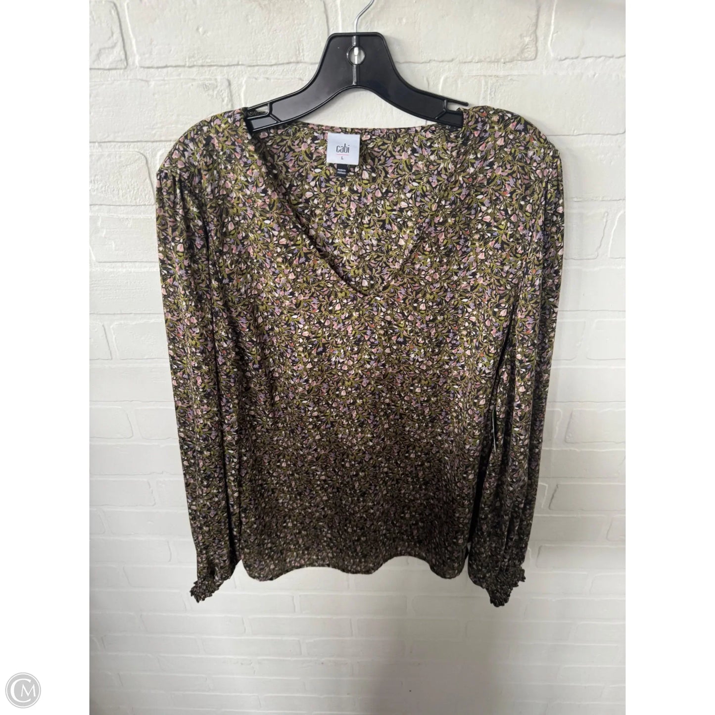 Top Long Sleeve By Cabi In Green & Purple, Size: L