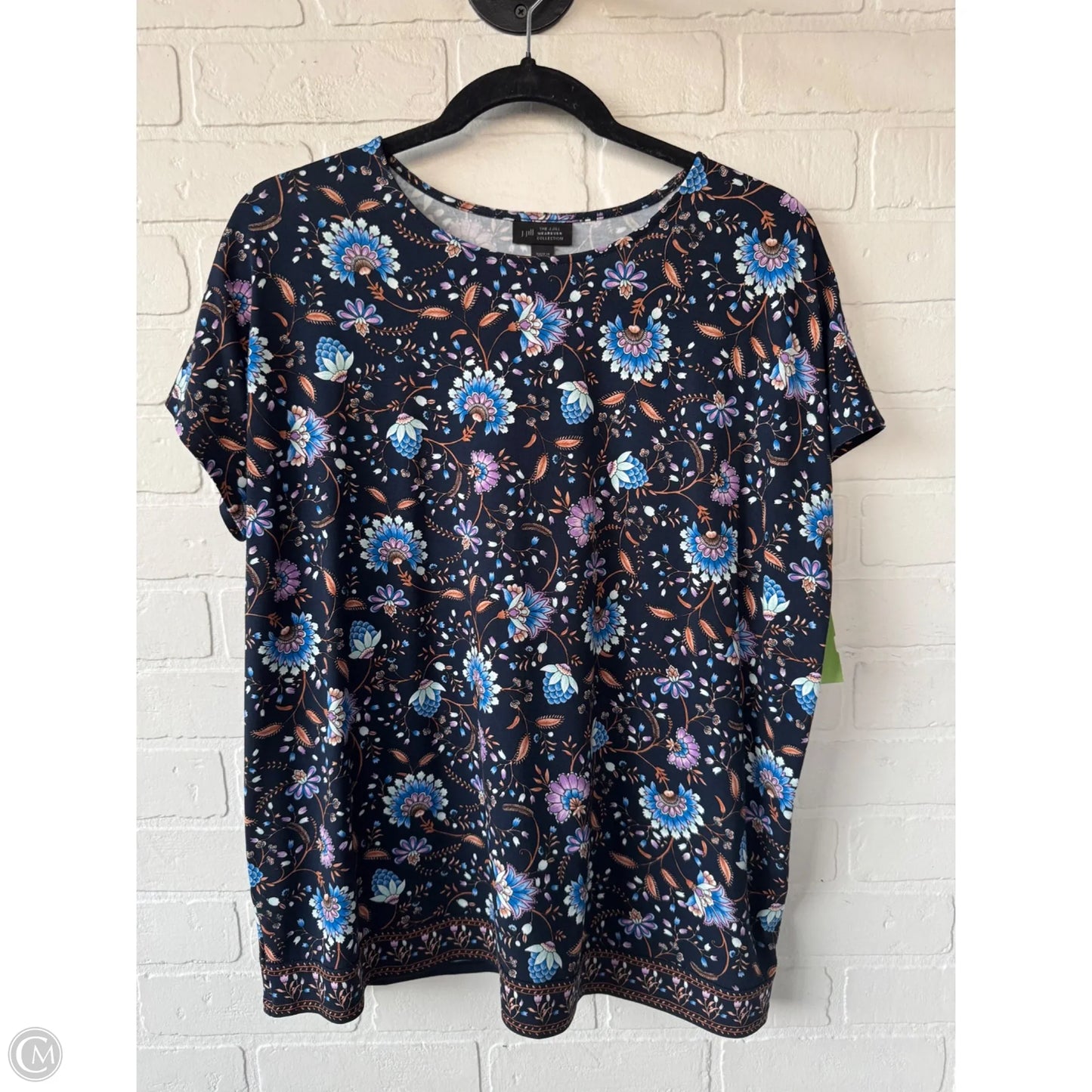 Top Short Sleeve Basic By J. Jill In Black & Blue, Size: M