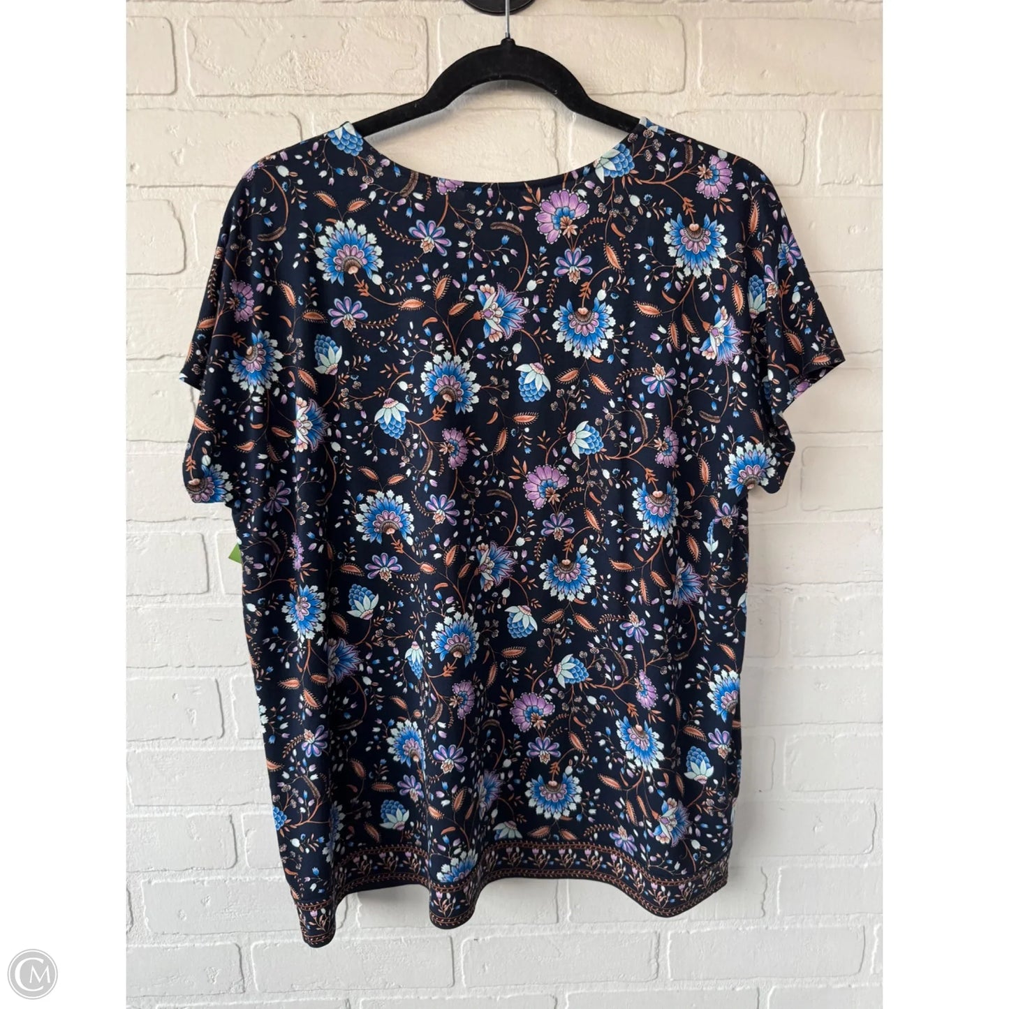 Top Short Sleeve Basic By J. Jill In Black & Blue, Size: M