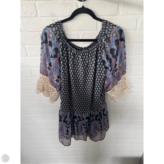 Dress Casual Short By Umgee In Black & Blue, Size: L