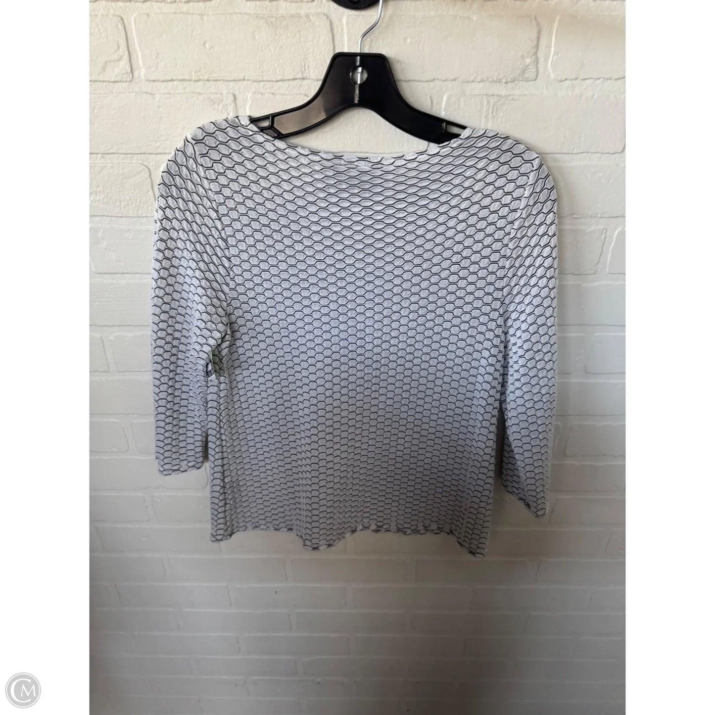 Top 3/4 Sleeve By Chicos In Black & White, Size: S