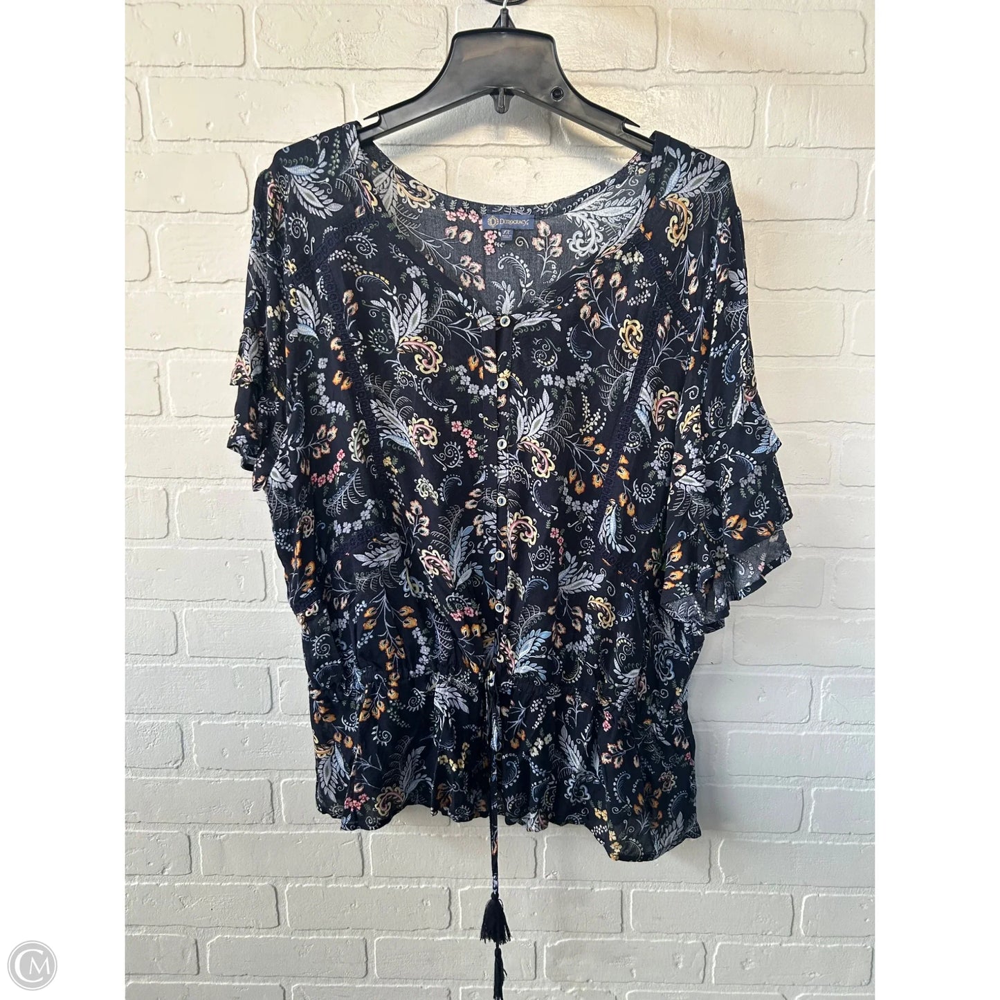 Top Short Sleeve By Democracy In Navy, Size: Xl