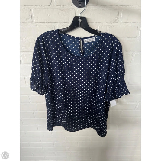 Top Short Sleeve By Clothes Mentor In Blue & White, Size: L