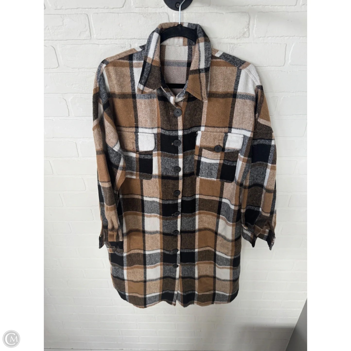 Dress Casual Midi By Clothes Mentor In Black & Tan, Size: M