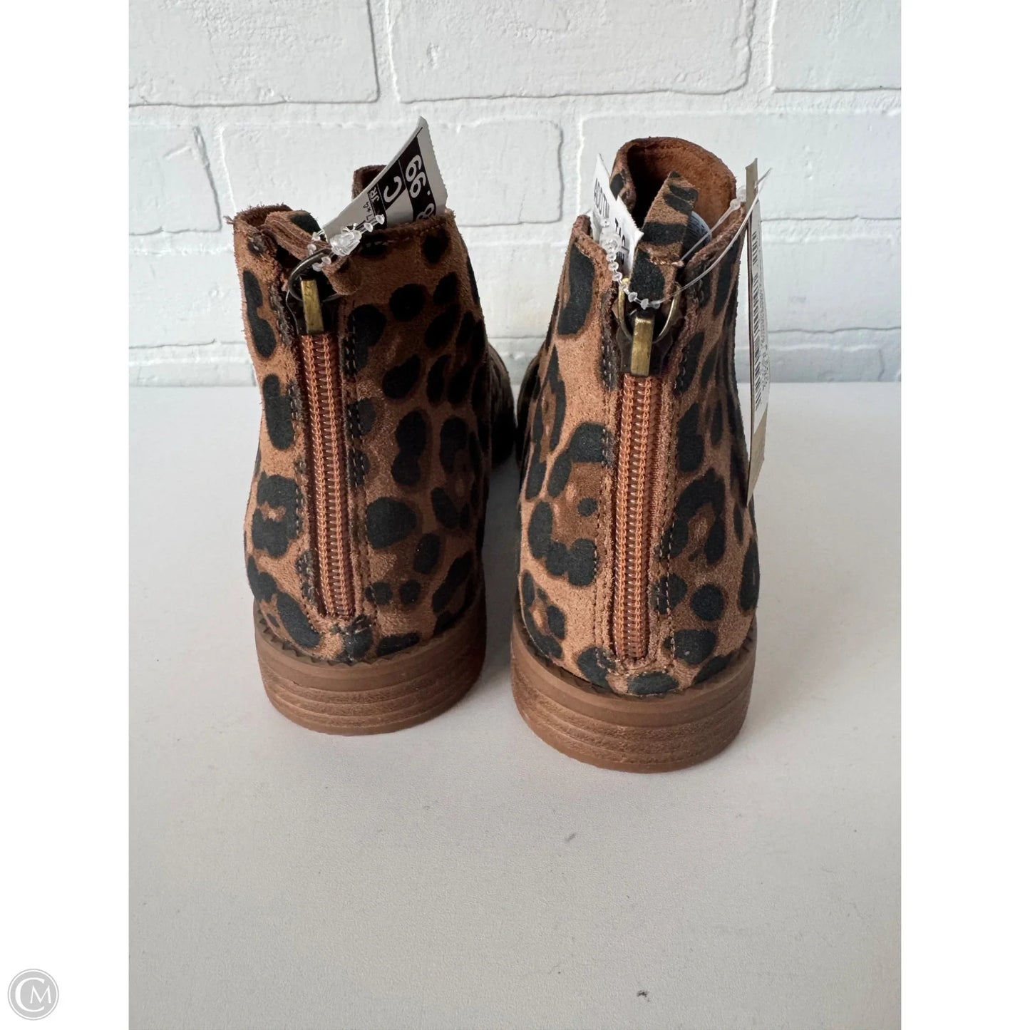 Boots Ankle Flats By Toms In Black & Brown, Size: 9