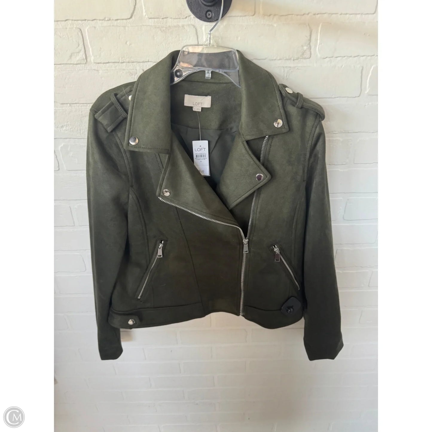 Jacket Moto By Loft In Green, Size: M