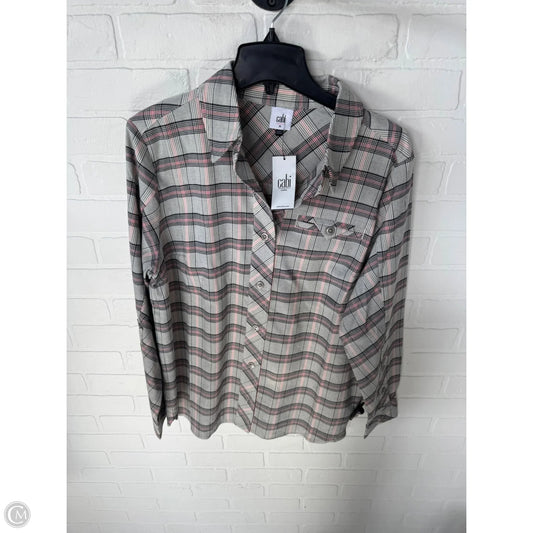 Top Long Sleeve By Cabi In Black & White, Size: M