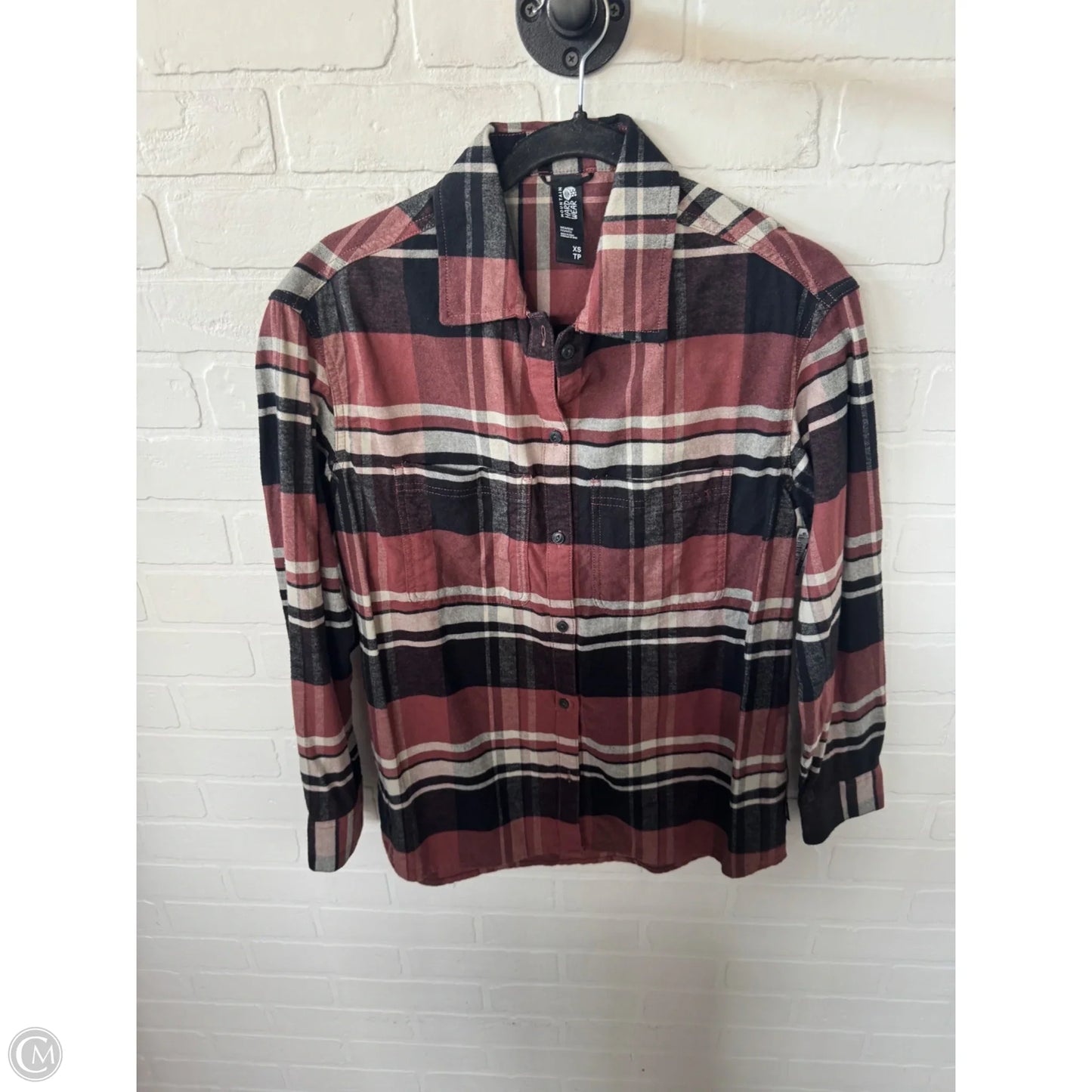 Top Long Sleeve By Mountain Hardwear In Black & Brown, Size: Xs