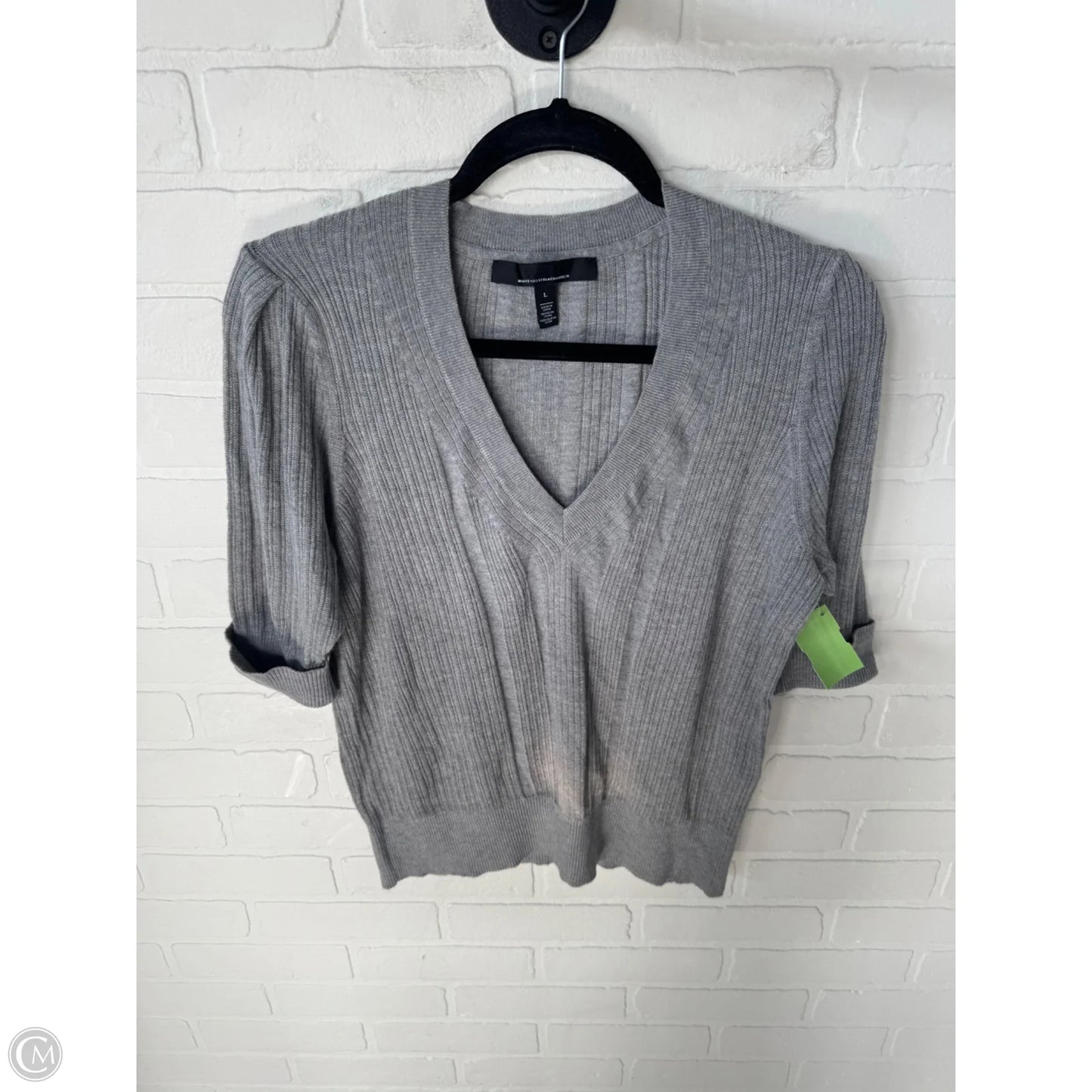 Sweater Short Sleeve By White House Black Market In Grey, Size: L